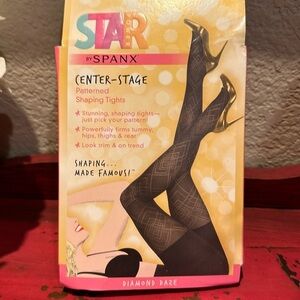 NWT Spanx Center Stage Patterned Shaping Tights. Diamond Daze.
